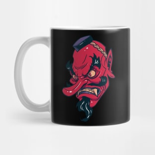 Tengu oni mask cartoon Mug